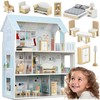 Didelis medinis lėlių namelis, 3 aukštų, Ricokids RK-878