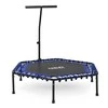 Neo-Sport Fitneso batutas su rankena, 127 cm šešiakampis, mėlynas mini batutas namų naudojimui, vidaus kardio batutas