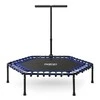 Neo-Sport Fitneso batutas su rankena, 127 cm šešiakampis, mėlynas mini batutas namų naudojimui, vidaus kardio batutas
