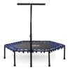 Neo-Sport Fitneso batutas su rankena, 127 cm šešiakampis, mėlynas mini batutas namų naudojimui, vidaus kardio batutas