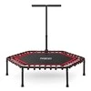Neo-Sport Fitneso batutas, su rankena, 127 cm šešiakampis, raudonas mini batutas namų naudojimui