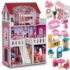 Ricokids Lėlių namelis su priedais 60x30x90 cm