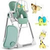 Ricokids Maitinimo kėdutė su staliuku, žalia „Belo“ šokdynė + apsauginis lankelis