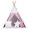 Palapinė vaikams Nukido Teepee, su šviesomis, rožinė su žvaigždėmis