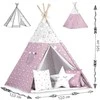 Palapinė vaikams Nukido Teepee, su šviesomis, rožinė su žvaigždėmis