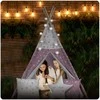 Palapinė vaikams Nukido Teepee, su šviesomis, rožinė su žvaigždėmis