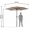 Sulankstomas sodo skėtis, 6 dalių, 300 cm, su uždanga, „Plonos PL-884“