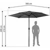 Sulankstomas sodo skėtis, 6 dalių, 300 cm, su uždanga, „Plonos PL-884“