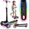 Paspirtukas trójkołowa vaikams balansowa LED Ricokids Leddi - juoda-rožinė