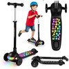Triratis vaikiškas balansinis paspirtukas su LED apšvietimu Ricokids Glowi - juodas