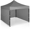 Sodo paviljonas su 3 sienomis, 3 x 3 m, pilkas, Plonos