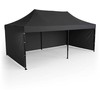 Sodo paviljonas su 3 sienomis, 3 x 6 m, juodas, Plonos