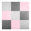 Ricokids Putplasčio dėlionės kilimėlis 180x180cm 9 vnt. pilkai rožinės spalvos