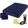 Pripučiamas čiužinys 203x152x22 cm su stūmokliniu pompa INTEX 68765