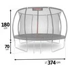 12 pėdų / 374 cm profiliuotas sodo batutas su vidiniu tinklu „Neo-Sport“