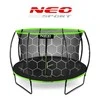 12 pėdų / 374 cm profiliuotas sodo batutas su vidiniu tinklu „Neo-Sport“