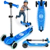 Ricokids Jelly mėlynas triratis vaikų balansinis paspirtukas, šviečiantis tamsoje