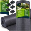 Plonos Tinklelis nuo šešėlių 1,2 x 50 m, 110 g/m² + 50 spaustukų, pilkas