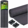 Tinklelis nuo šešėlių 1,5 x 25 m, 110 g/m² + 50 spaustukų, pilkas