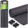 Plonos Tinklelis nuo šešėlių 1,5 x 25 m, 140 g/m² + 50 spaustukų, pilkas