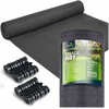 Plonos Tinklelis nuo šešėlių 1,5 x 50 m, 110 g/m² + 50 spaustukų, pilkas