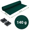 Plonos Tinklelis nuo šešėlių 1,5 x 50 m, 140 g/m² + 50 spaustukų, žalias