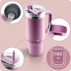 Berdsen rožinis vakuuminis termosas-puodelis su šiaudeliu 1180 ml