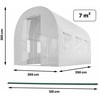 Šiltnamis 2 x 3,5 m (7 m2) baltas Plonos
