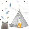 Ricokids Vaikiška tipi palapinė su girlianda ir lemputėmis - pilka