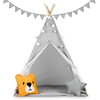 Ricokids Vaikiška tipi palapinė su girlianda ir lemputėmis - pilka
