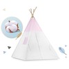 Ricokids Vaikiška tipi palapinė su lemputėmis - rožinė su taškeliais