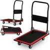 HM-505 juodos ir raudonos spalvos platforminis transportavimo vežimėlis