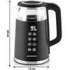 Berdsen BD-707 elektrinis virdulys 1,7 l su temperatūros valdymu ir jutikliniu ekranu, juodas