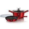 KOMPLET GARNKÓW 3-ele 24cm BERLINGER HAUS METALLIC BURGUNDY LINE BH-6779