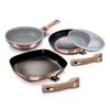3 GRANITINIŲ KEPUČIŲ RINKINYS SU NEMOKAMA RANKENA 5 ELE BERLINGER HAUS METALIC LINE ROSE GOLD BH-7038