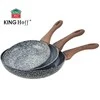 King Hoff Rinkinys 3 keptuvių rinkinys, aliuminio pilko marmuro, skersmuo 20/24/28 cm, „Kinghoff Z“