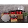9 DALIES PUODŲ RINKINYS. CLICK &amp; COOK BERLINGER HAUS METALLIC LINE BURGUNDY BH-6145