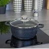 King Hoff Puodas Puodas su marmurine danga, 24 cm skersmens, 4,5 l, juodas, „Kinghoff“