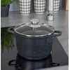King Hoff Puodas Puodas su marmurine danga, 24 cm skersmens, 6,2 l talpos, juodas, „Kinghoff“