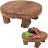 Home Styling Collection Serviravimo lenta medinė 20 cm - natūrali, ant kojų