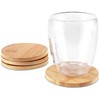 Eh Excellent Houseware Mediniai padėkliukai puodeliams 9,7 cm 4 vnt.