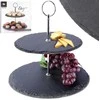 Excellent Houseware Akmens serviravimo lėkštė 2 aukštų 23 cm