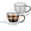 Orion Espresso puodeliai su lėkštutėmis, 90 ml, 2 vnt., dvigubos sienelės