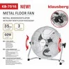 Wentylator Ventiliatorius, grindų cirkuliacinis, pastatomas, 60 W, Klausberg