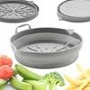 Silikoninis įdėklas oro gruzdintuvei AIR FRYER, apvalus, pilkas, sulankstomas, BRUNBESTE BB-3755