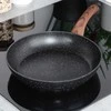 Keptuvė Vilde Juodas&amp;amp;Wood 26 cm aliuminė su granitine danga
