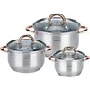 King Hoff PLIENINIAI PUODAI 6 ELEMENTAI KINGHOFF ROSEGOLD KH-1761