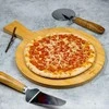 Deska „Kinghoff“ bambukinė picos serviravimo lenta, 30 cm skersmens