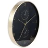 KOOPMAN Aluminio sieninis laikrodis su higrometru ir termometru, juodas auksinis, 27x34,5 cm