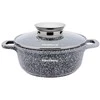 Puodas Klausberg aliuminio puodas, pilkas marmuras, 20 cm skersmens, 2,3 l talpos